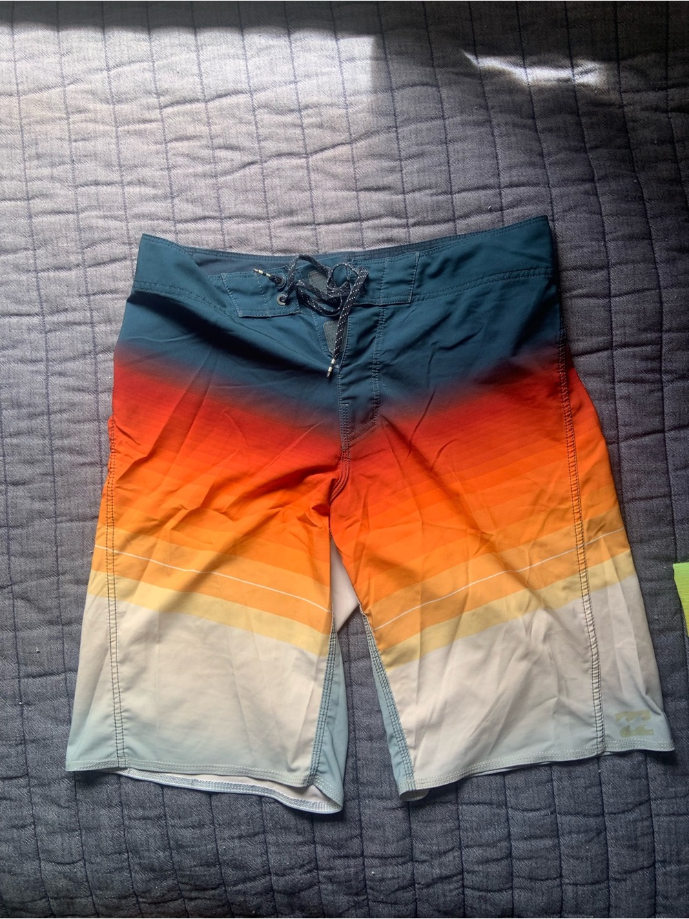 Billabong Men's Teal to Orange Gradient Swim Trunks